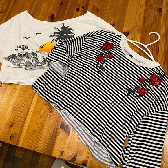 H&M Tops - Graphic Cropped Tee Shirt Bundle